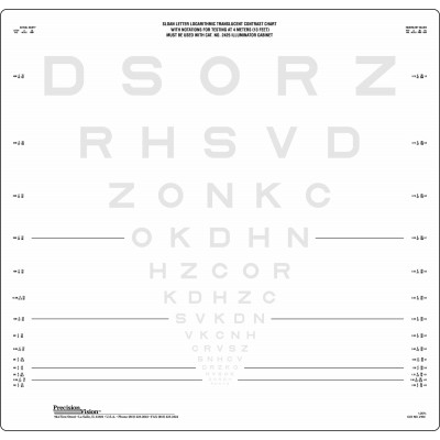 SLOAN LETTERS CONTRAST CHART 2m 1.25%